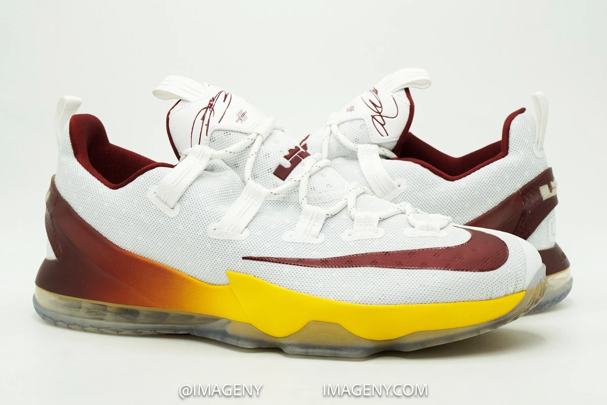 NIKE LEBRON 13 LOW NEW SIZE 15 CAVS PE WHITE TEAM RED UNIVERSITY GOLD PROMO