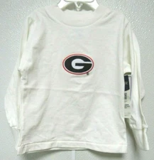 NCAA Georgia Bulldogs Circle G Logo White T-Shirt Long Sleeve Two Feet Ahead