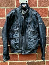 Vintage HEIN GERICKE Echt Leder Black Leather Motorcycle Jacket Mens Sz 40