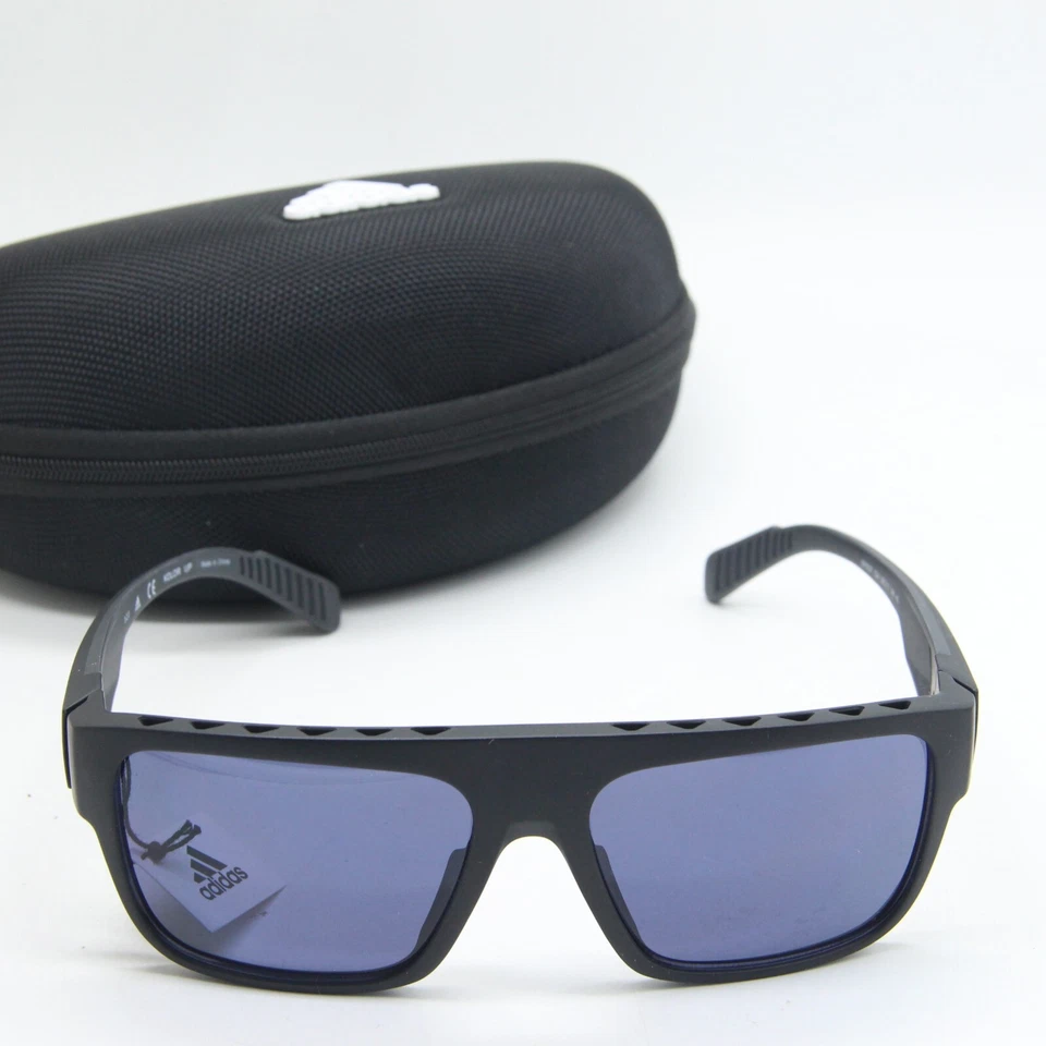 NUEVAS GAFAS DE SOL ADIDAS SP 0007 02A NEGRAS AZULES AUTÉNTICAS CON ESTUCHE 57-20 Foto 2 de 3