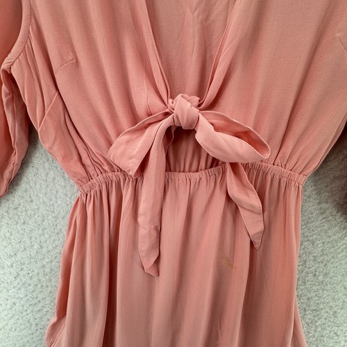 Aila Blue Torch Fujette Dress Womens Small Blush Tie Front Elastic Waist NEW - Picture 4 of 8