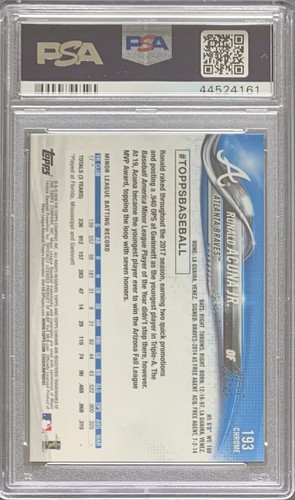 2018 Topps Chrom Ronald Acuna Jr. #193 Rookie RC PSA 10 - Bild 4 von 4