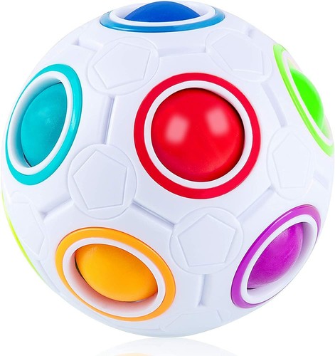 Rainbow Puzzle Ball Color-Matching Game Fidget Toy Stress Reliever Magic Ball