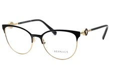 Versace Reading Glasses Mod. 1271 1433 54-18 Black & Gold Cat Eye Frames Readers