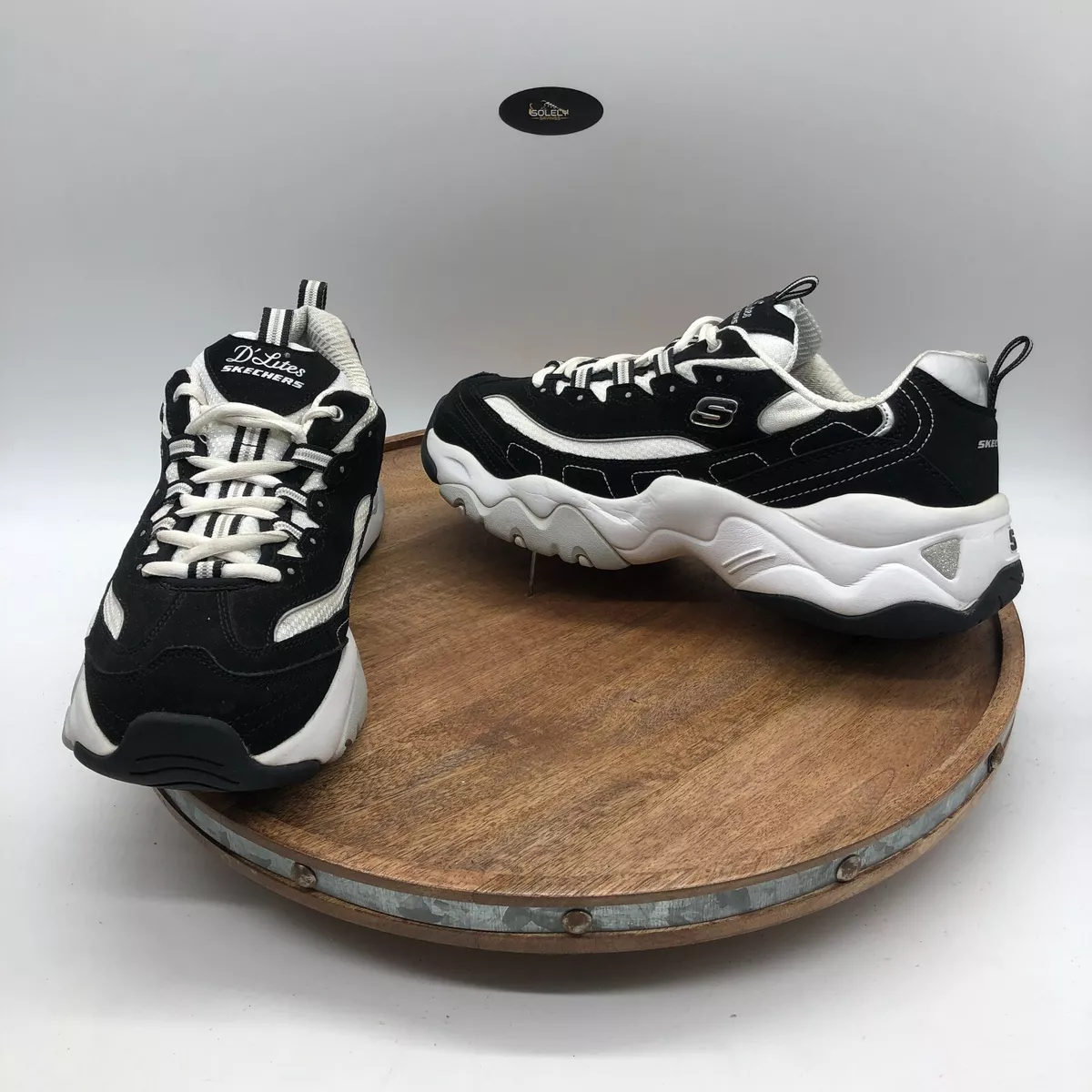 Skecher D Lites 3 Stride Ahead Chunky Womens Shoes Sneakers Black