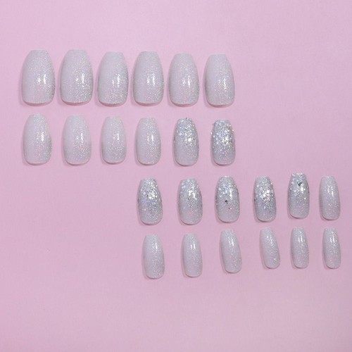 Medium Length Ballerina False Nail Wearable Manicure Press on Nails Women - Picture 6 of 7