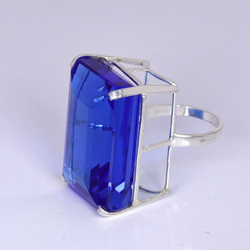 Bracelet En Argent Massif 850 Avec Topaze Bleue - Style Vintage Et Authentique