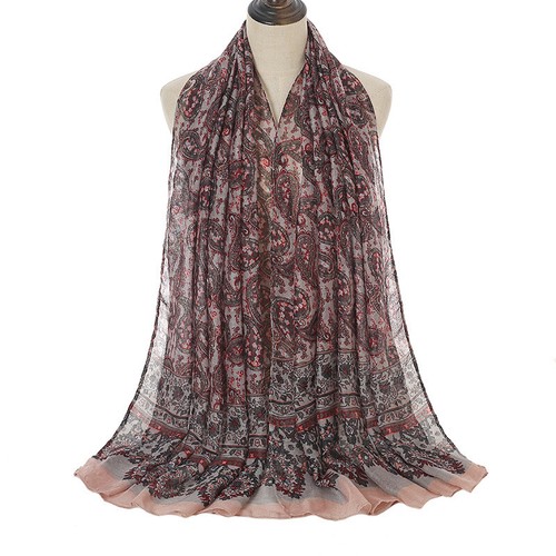 Women Ladies Viscose Scarf Hijab Floral Printed Muslim Women's Shawls Wraps - Picture 12 of 12
