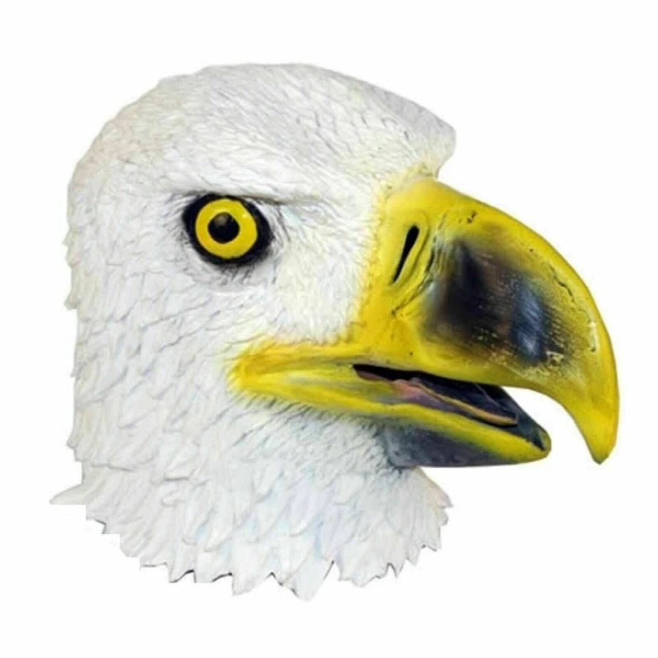 Eagle Head Mask Creepy Animal Halloween Costume Novelty Toys Theater Props ..AT - Image 2 of 2