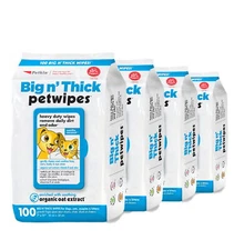 Petkin Petwipes Big 'n Thick Wipes for Dogs/Cats Cleans Face, Ears, Body & Eyes