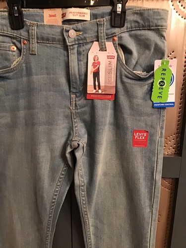 Levi’s 511 Slim Stretch Eco Performance Jeans Girls Sz 18 (29x31) Light Wash NWT - Picture 2 of 11