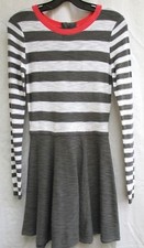 EXPRESS..GRAY & WHITE..STRIPED..KNIT..DRESS..w EXPOSED METAL ZIPPER..NEW..sz S
