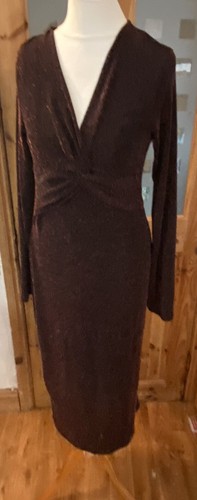 Ladies size 12 black and bronze sparkly evening dress maternity new look - Picture 2 of 10