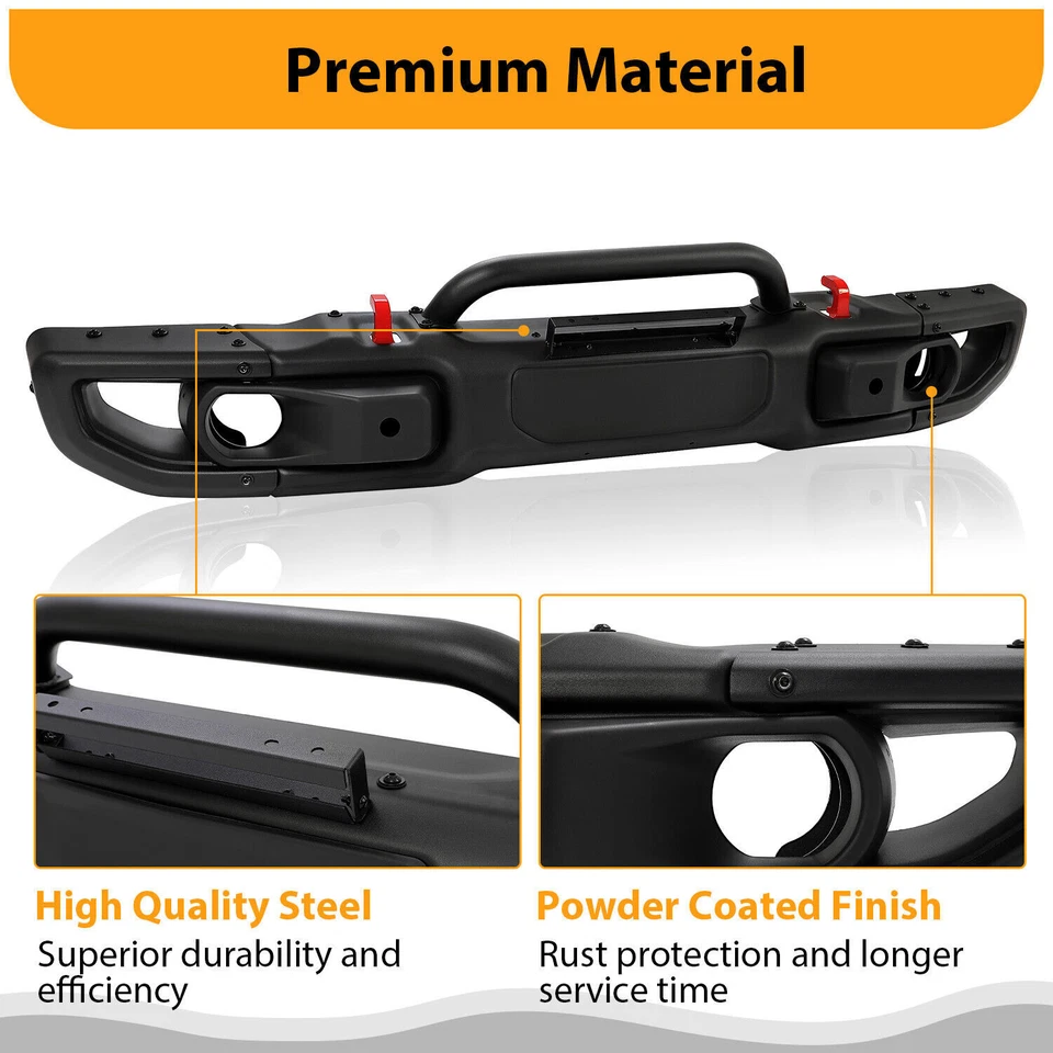 10th Anniversary Style Front Bumper For Jeep JK Wrangler 07-18 W/O Sensor Hole Foto 3 de 4