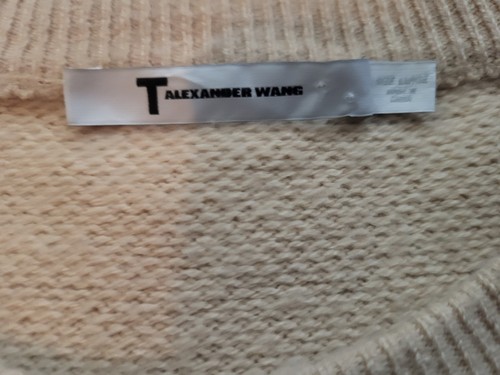 T Alexander Wang Cashmere Wool Cropped Sweater Tan Womens Large - Bild 5 von 8