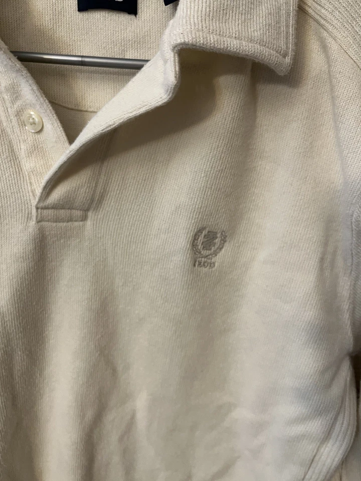 Camisa polo de golf vintage IZOD para hombre talla Y2K pequeña marfil preppy manga larga Foto 4 de 4