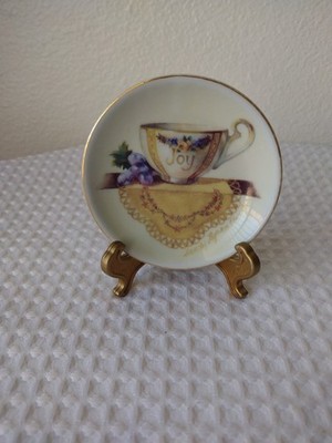 Vintage HH Tiny Treasures ''JOY'' Mini Porcelain Plate - Sandy Lynam Clough