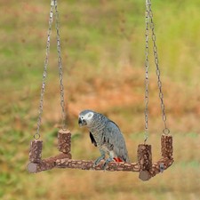 Parrot Wooden Stand Swing Swinging Toys Cage Hanging