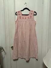 Vintage Pink Candy Striped Nightgown sz M Cottage Core