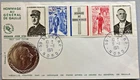 FRANCE DE GAULLE PREMIER JOUR + MEDAILE FRAPPEE LILLE 1971 LETTRE COVER