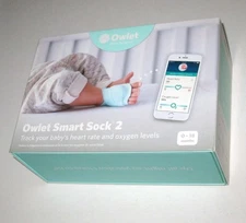 Owlet Smart Sock 2 0-18 Months Partial Set 2 Socks Size 2 3 Base Station READ