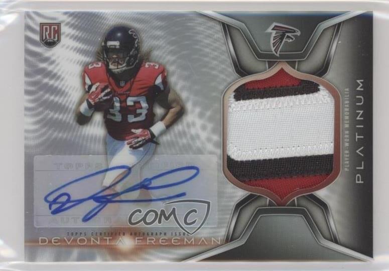 2014 Topps Platinum Rookie Refractor Devonta Freeman RPA Patch Auto RC 0s3