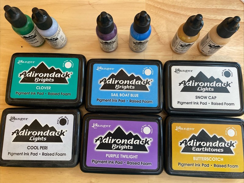 Ranger Adirondack Pigment Ink Pads And Reinkers - 6 Pads And Bottles In All!