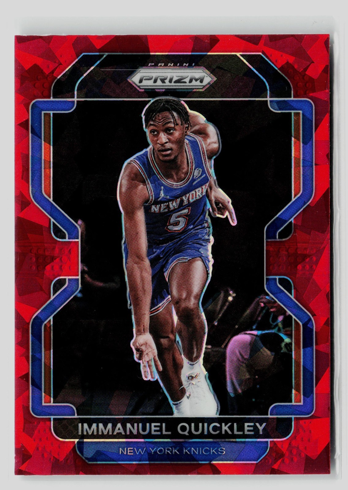 2020-21 Panini Prizm Immanuel Quickley #129 Red Cracked Ice