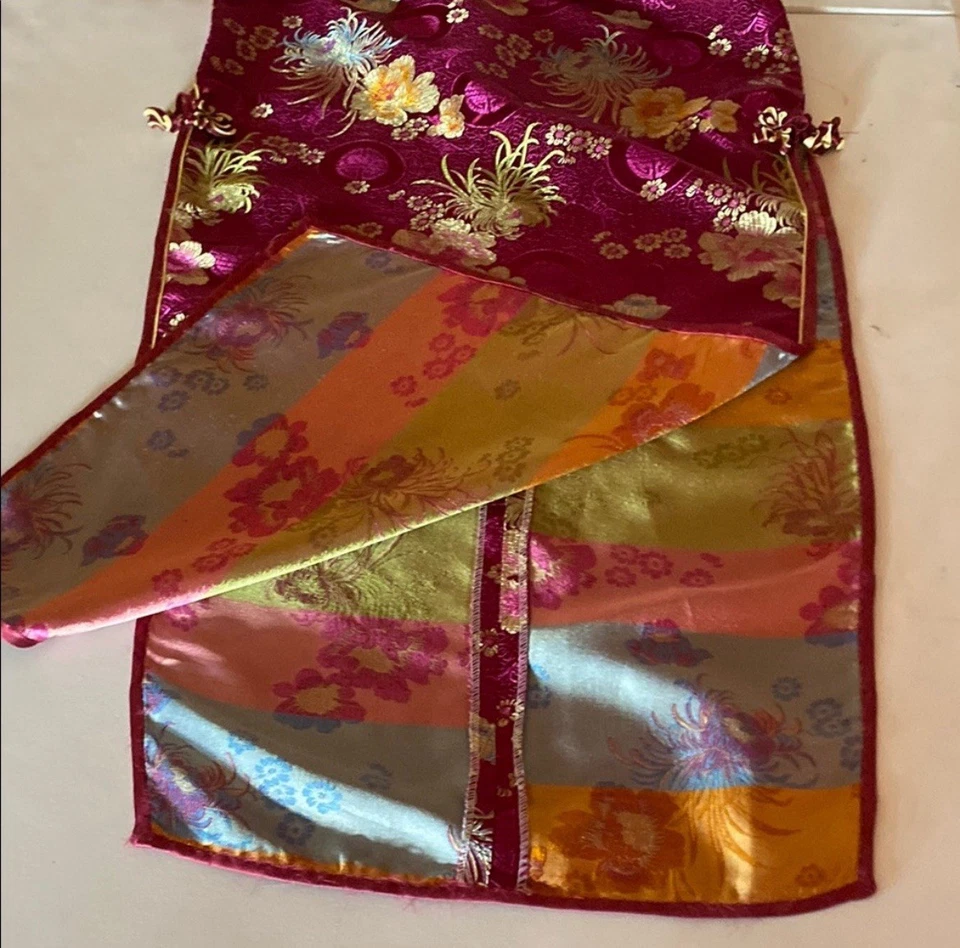 Vestido Cheongsam Qipao Chino 100% Seda Flor de Ciruela Vintage Magenta Floral M Foto 4 de 4