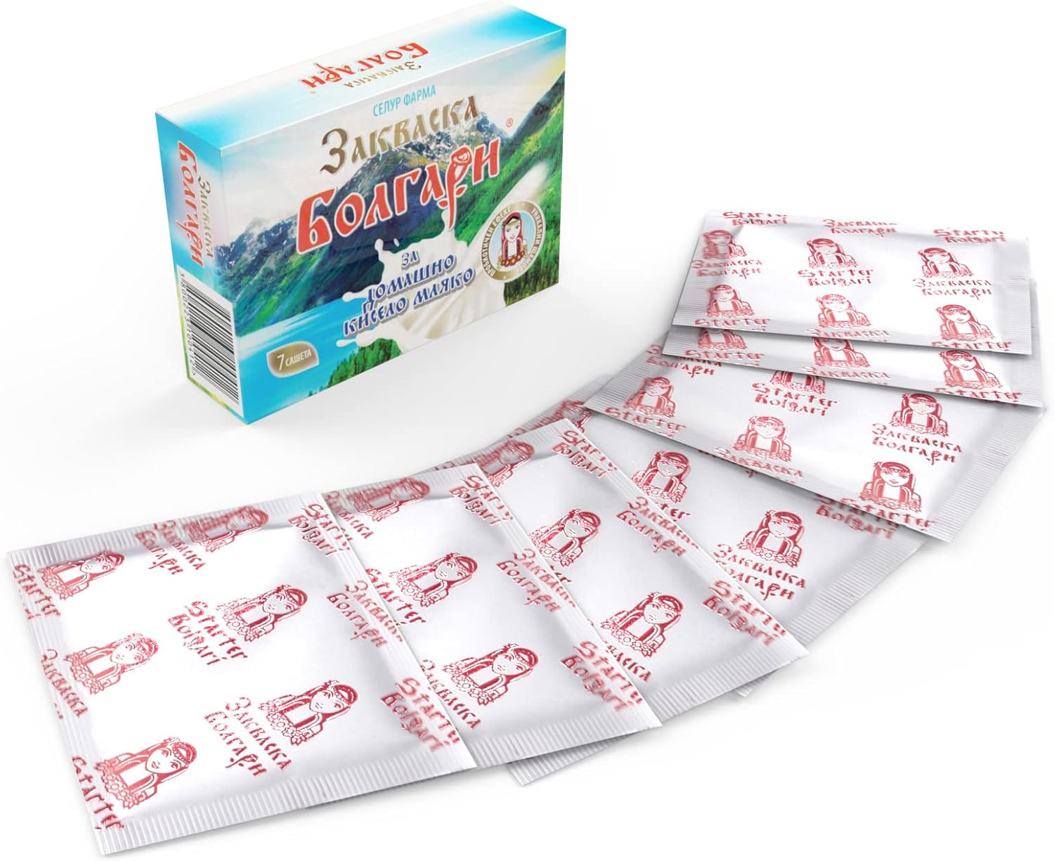 Yogurt Starter Culture ''BOLGARI'' - Pack of 7 Freeze Dried Sachets for Homemade