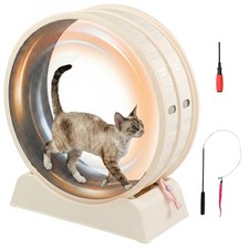 Cats Exercise Wheel White with Lock 30in Large Cat Treadmill Wheel for Indoor