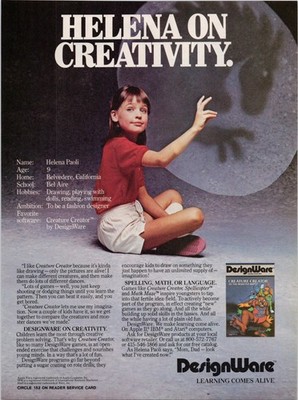 DesignWare Creature Creator Vintage 1980s Magazine Ad Apple IBM Atari