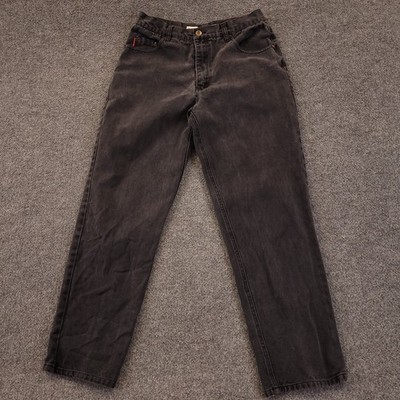 VTG Bugle Boy 750 Mens Jeans 29x28.5 Actual Sz Black Washed Straight Leg Taiwan