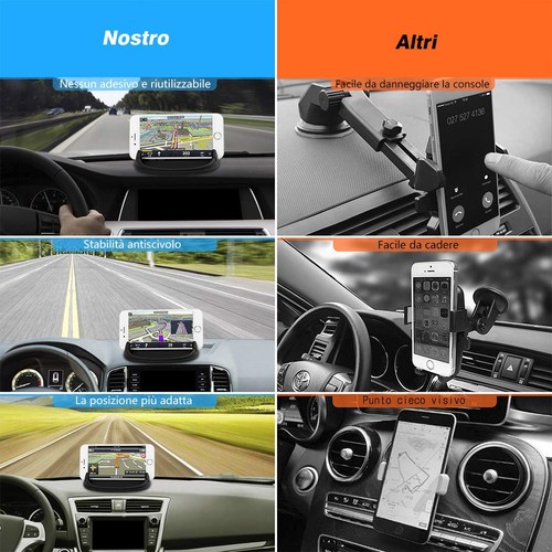 Supporto Smartphone per cruscotto Auto in Silicone antiscivolo per iPhone 16 15 - Foto 6 di 24