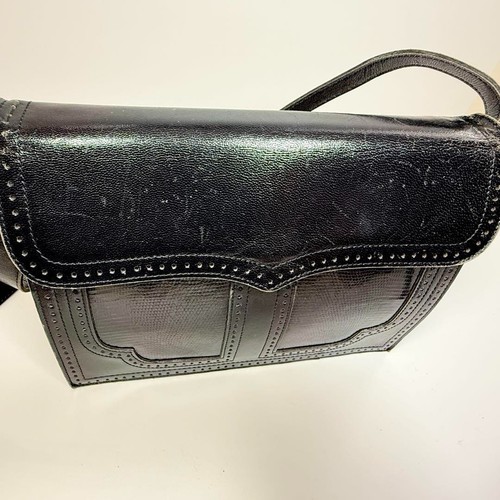 Yves Saint Laurent Handbag Logo Leather Black women's for Present FROM JAPAN - Picture 9 of 17
