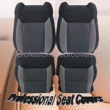 For 2014 to 2021 Toyota Tundra Front Bottom / Top Cloth Seat Cover Black/Gray