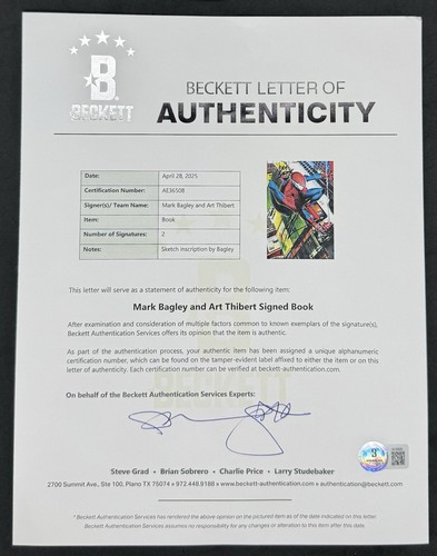 Marvel Ultimate Spider-Man Vol 1 Bendis Bagley handsigniert BECKETT LETTER - Bild 2 von 3