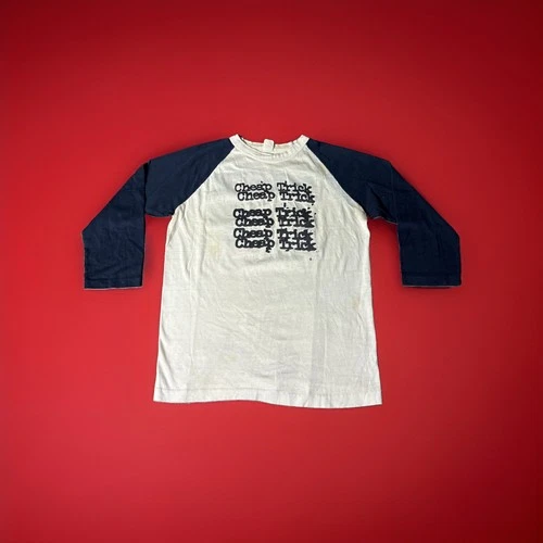 Original Cheap Trick T Shirt Raglan Jersey Sz M 1970s vintage concert t-shirt, vintage, single stitch, B+ condition