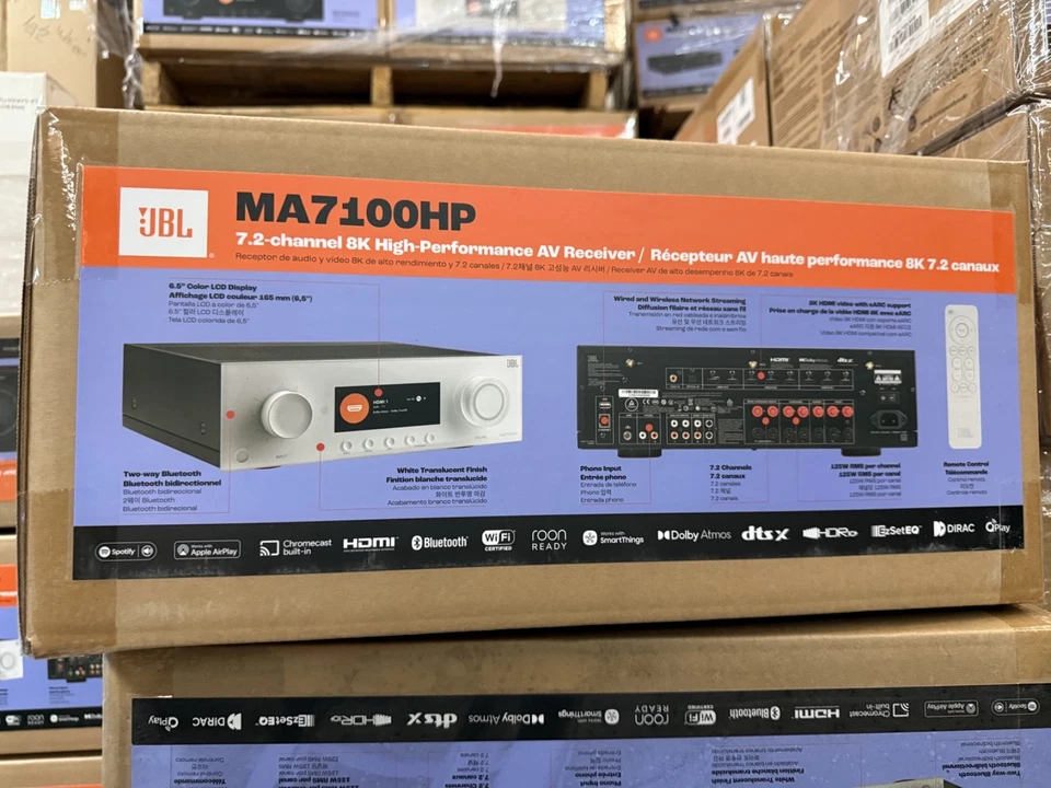 JBL MA7100HP 7.2-Channel 8K AV Performance Receiver (White) NEW ORIGINAL SEALED - Image 4 of 4