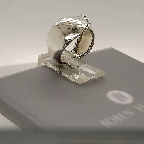 Anillo vintage de diseño John Hardy plata 925 martillado 11,5 mm onda ancha talla 5 - Imagen 2 de 11