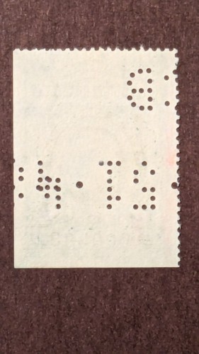 U.S. Revenue stamp #RD334 used with perfin cancel. VERY SCARCE - Picture 2 of 2