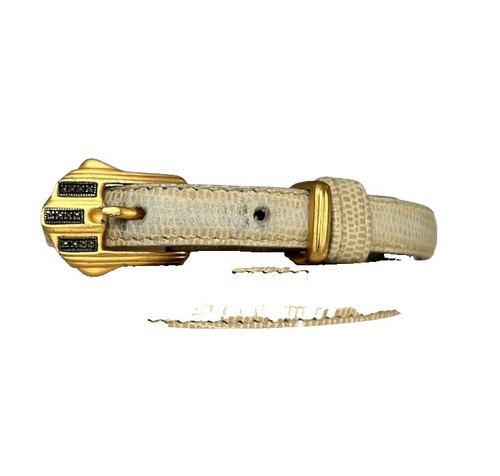 Judith Jack Vintage Snake Belt Judith Jack Sterling Silver 925 Buckle Marcasite Snake Print  main image 2