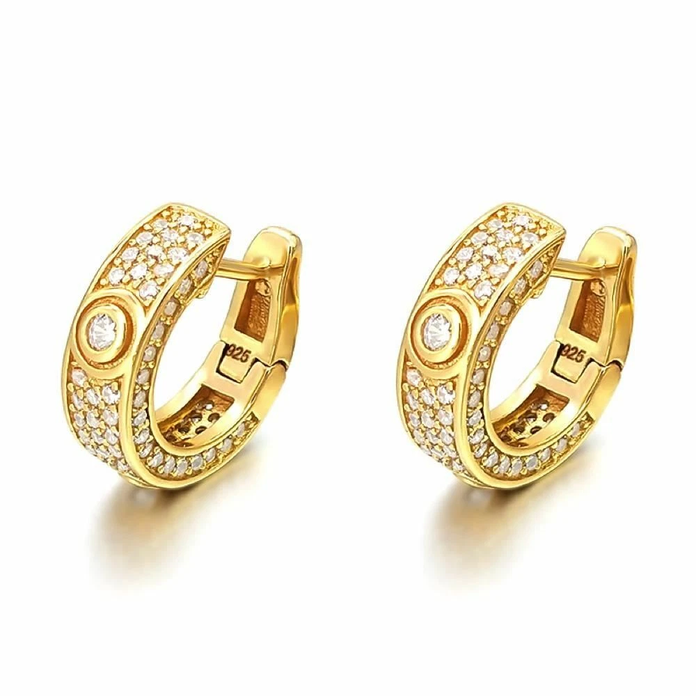 Iced out hoop earrings outlet