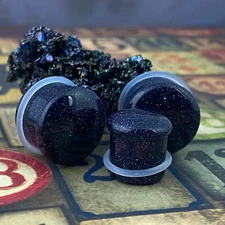 Blue Sand Stone Single Flare Plugs (STN-738) set ear gauges PICK SIZE