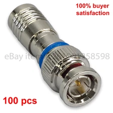 100 BNC COMPRESSION COAX CONNECTOR RG59 CABLE CCTV MALE