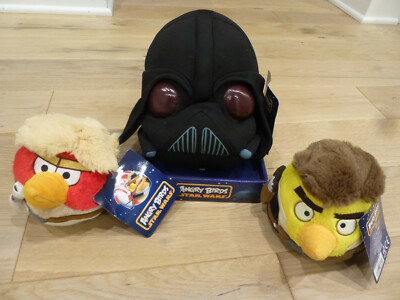 NIB Angry Birds Star Wars Darth Vader Luke Skywalker & Han Solo