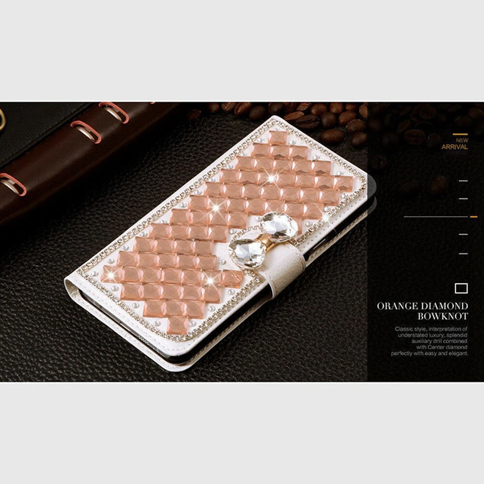 For iPhone 17 16 Pro Max 15 14 13 Luxury Bling Diamond Flip Leather Wallet Case - Image 3 of 4