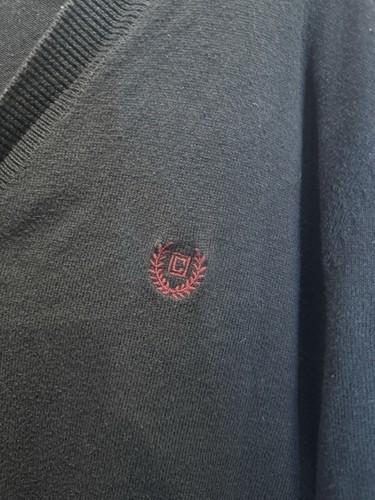 Chaps Men's Pima Cotton Black Logo ButtonUp Cardigan - Picture 5 of 5