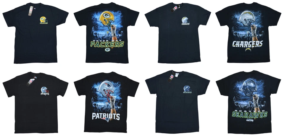 NFL Apparel Liquid Blue Sky Helmet Crew Neck Men's T-Shirt NWT Pick Team/Size