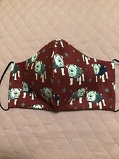 Adult Bulldog Handmade Face Mask Washable Reusable w/ Filter Pocket Dog Lover  s
